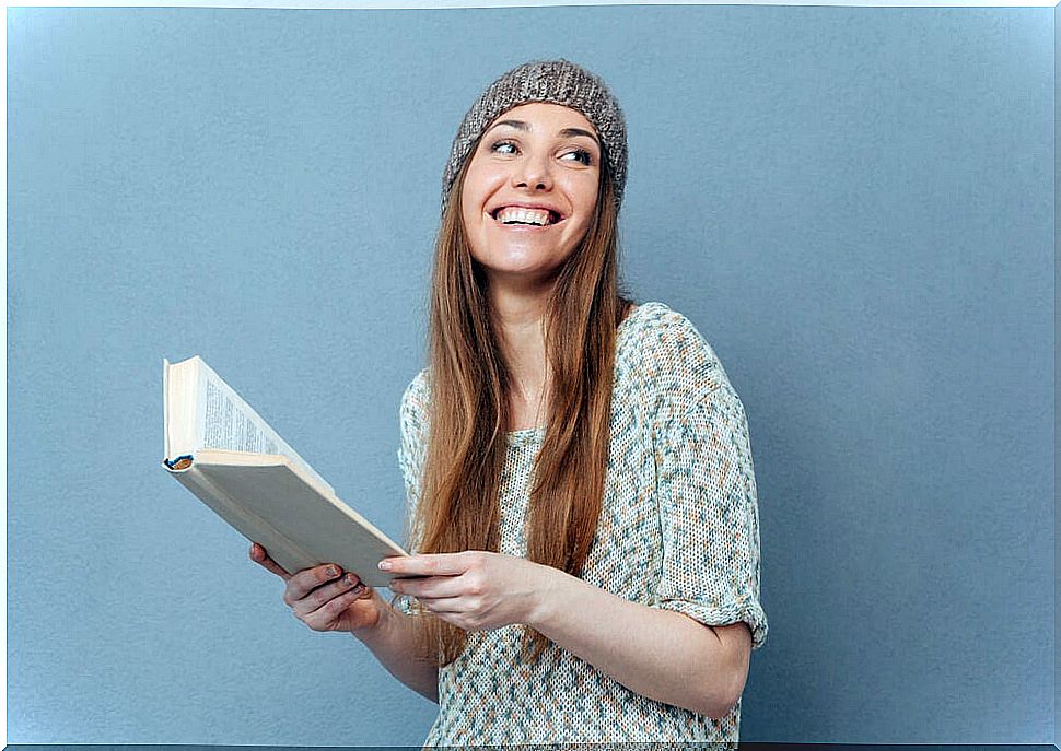 Teenager reading mystery and suspense book.