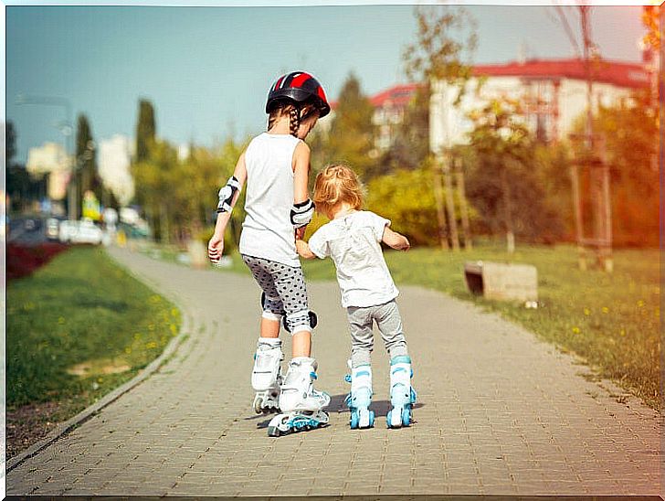 children skating