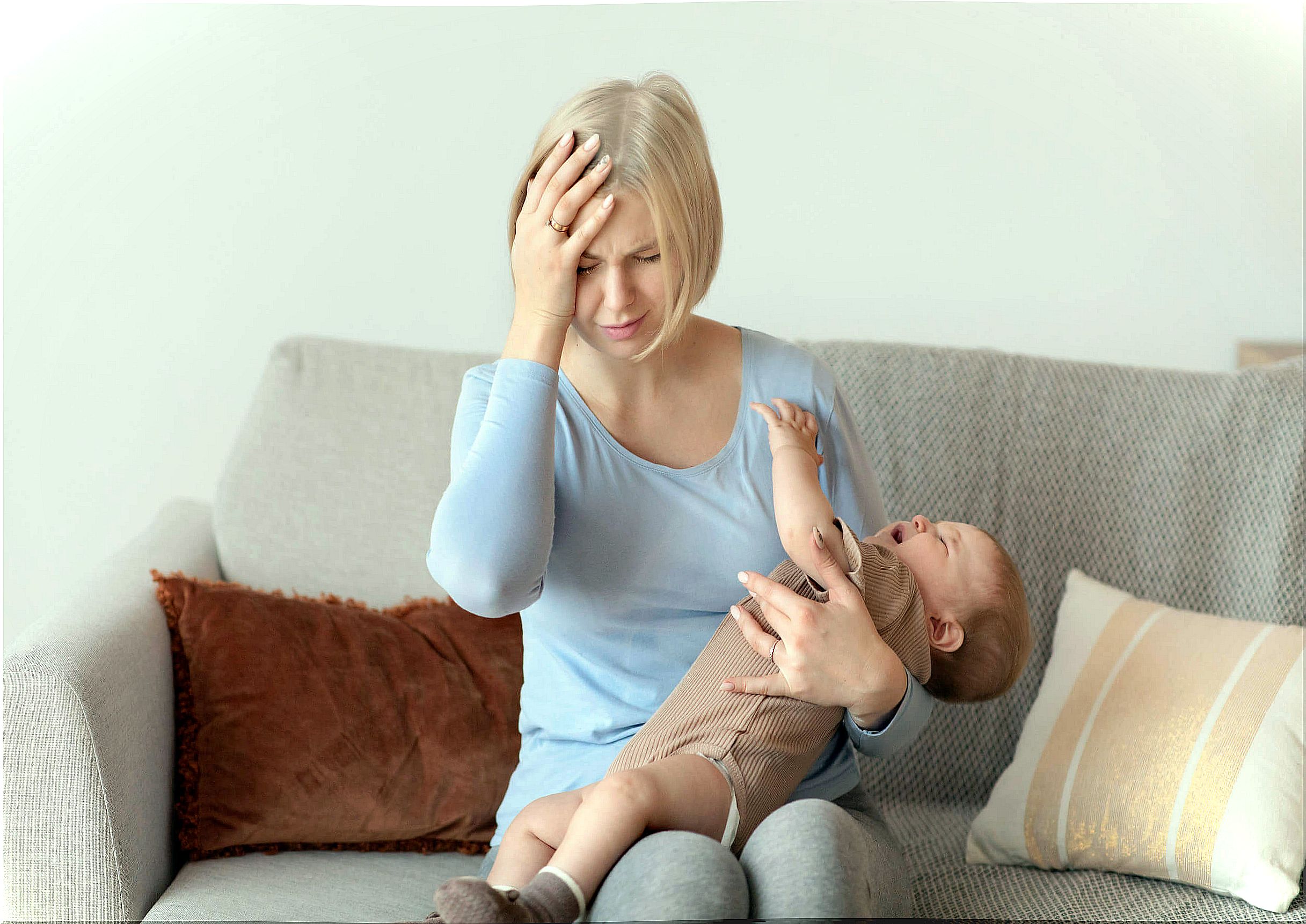 Mother with postpartum depression because her son won't stop crying.