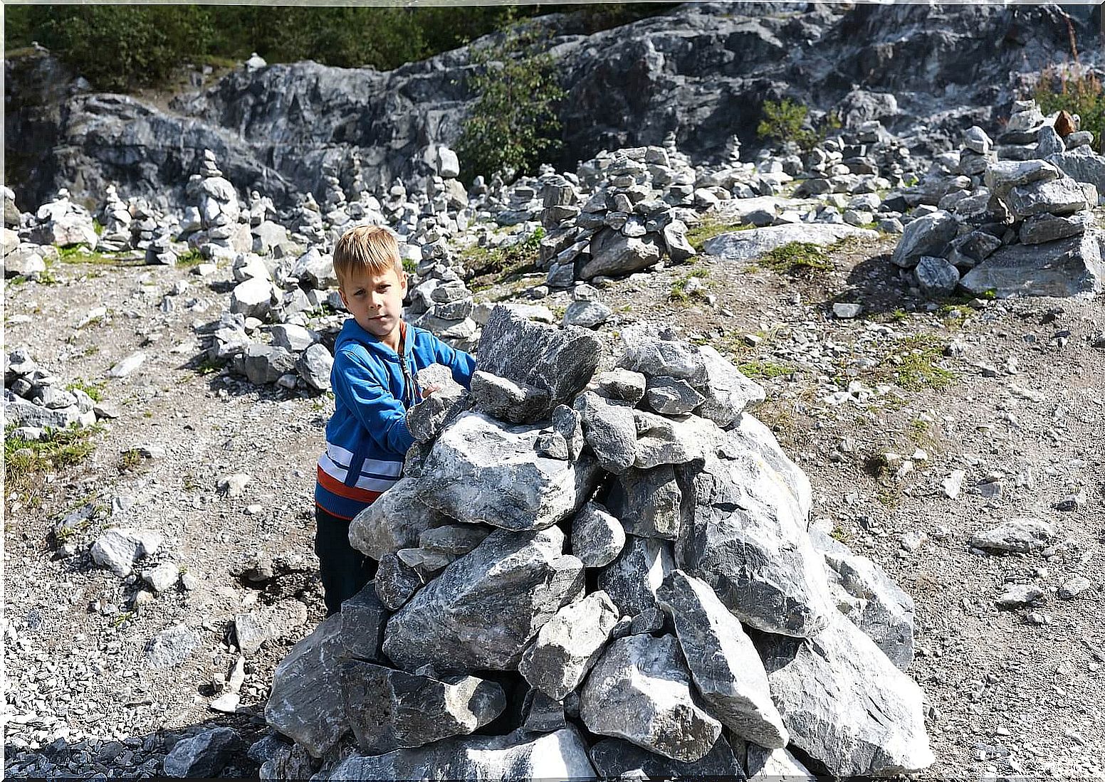 Child on a geology excursion.