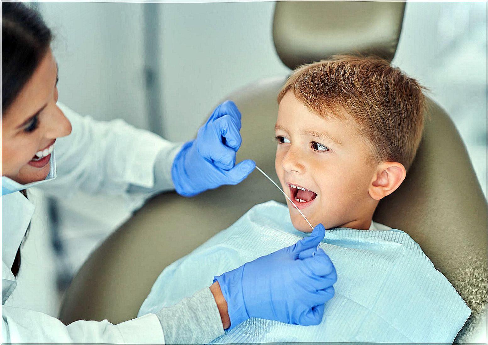 Child at the dentist.